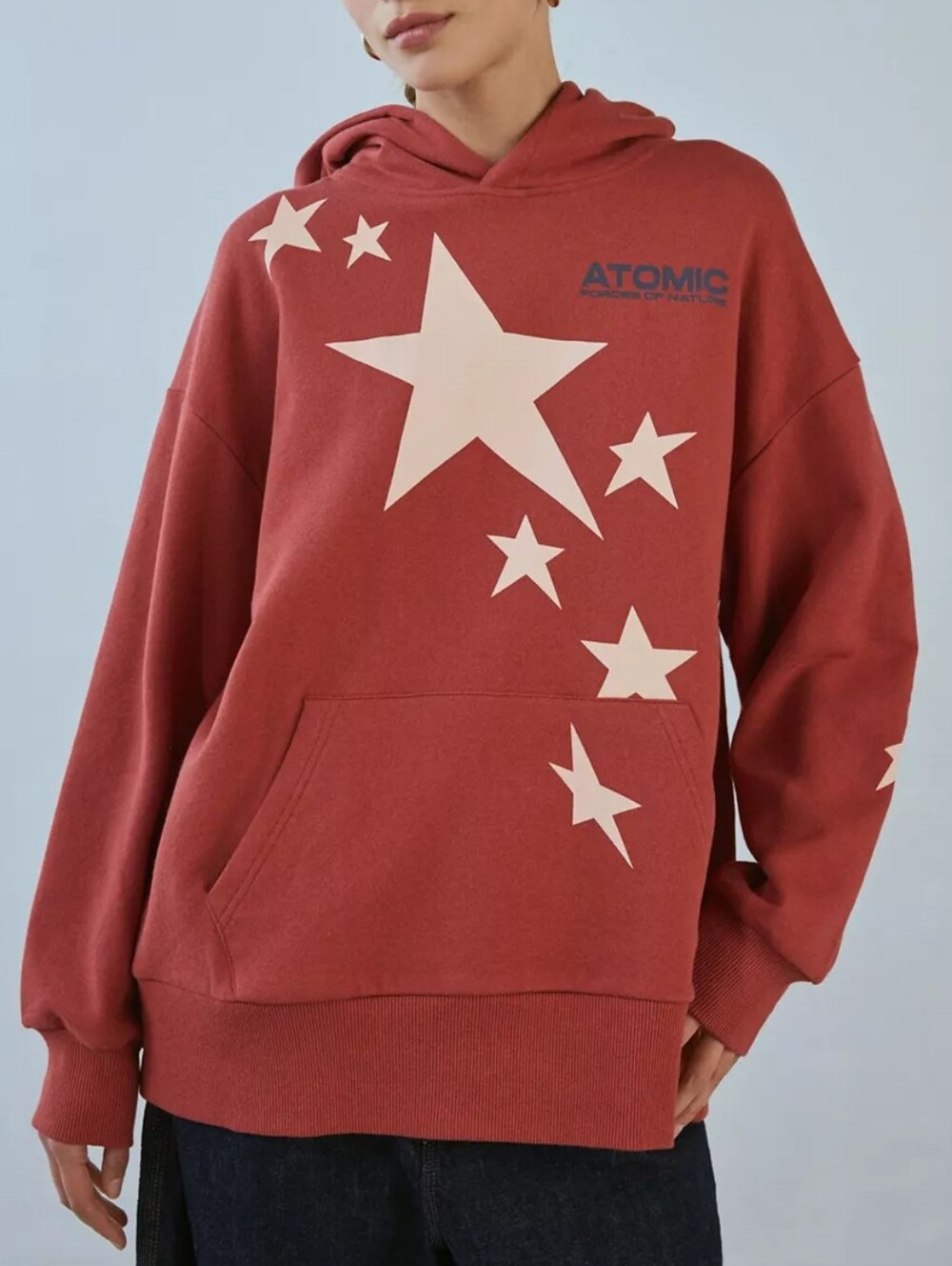 Urban Outfitters Red Atomic Star Graphic Hoodie Sweatshirt